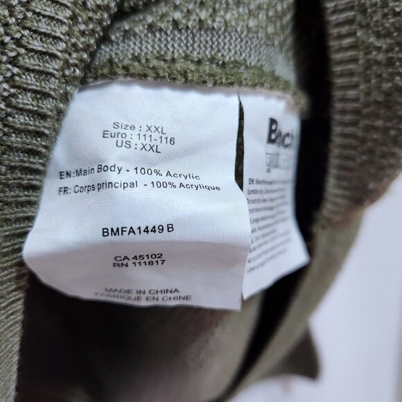 Bench Sweater Men's XXL Long Sleeve Green Pullover Hooded Long Sleeve Top - Picture 9 of 9